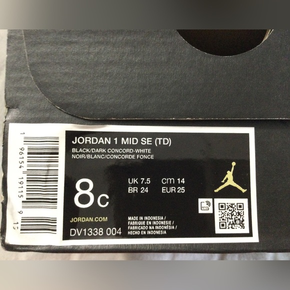 Nike Jordan 1 Mid Se Toddler Color Black/Dark Concord/White - Picture 14 of 15